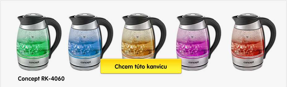 OKAY Tovar: Rýchlovarná kanvica s farebným podsvietením
