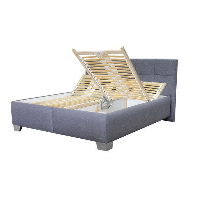 Čalúnená posteľ Mary XXL 180x200, sivá, vrátane matraca II. akosť