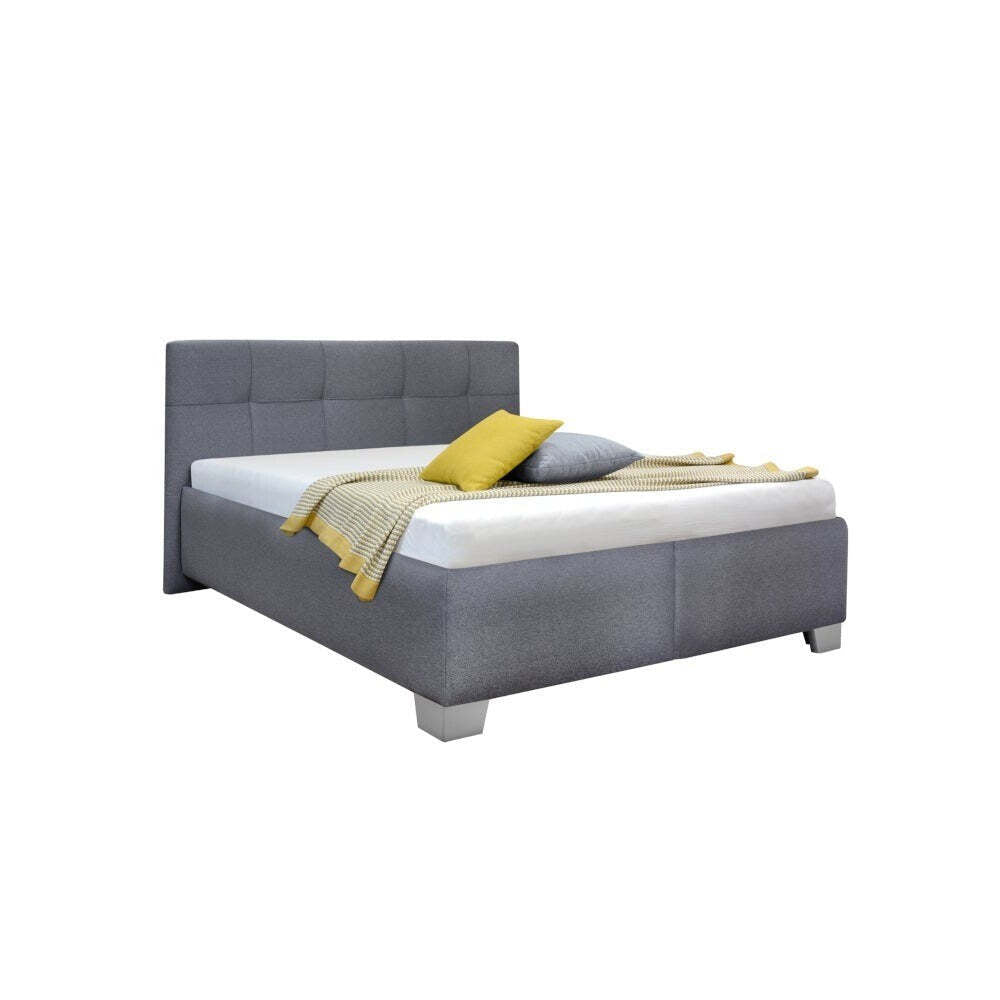Čalúnená posteľ Mary XXL 180x200, sivá, vrátane matraca II. akosť