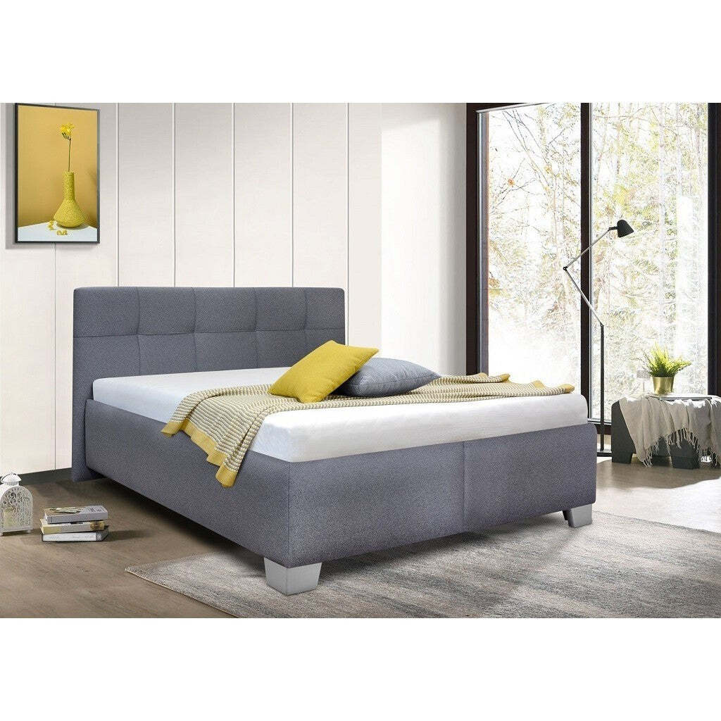 Čalúnená posteľ Mary XXL 180x200, sivá, vrátane matraca II. akosť