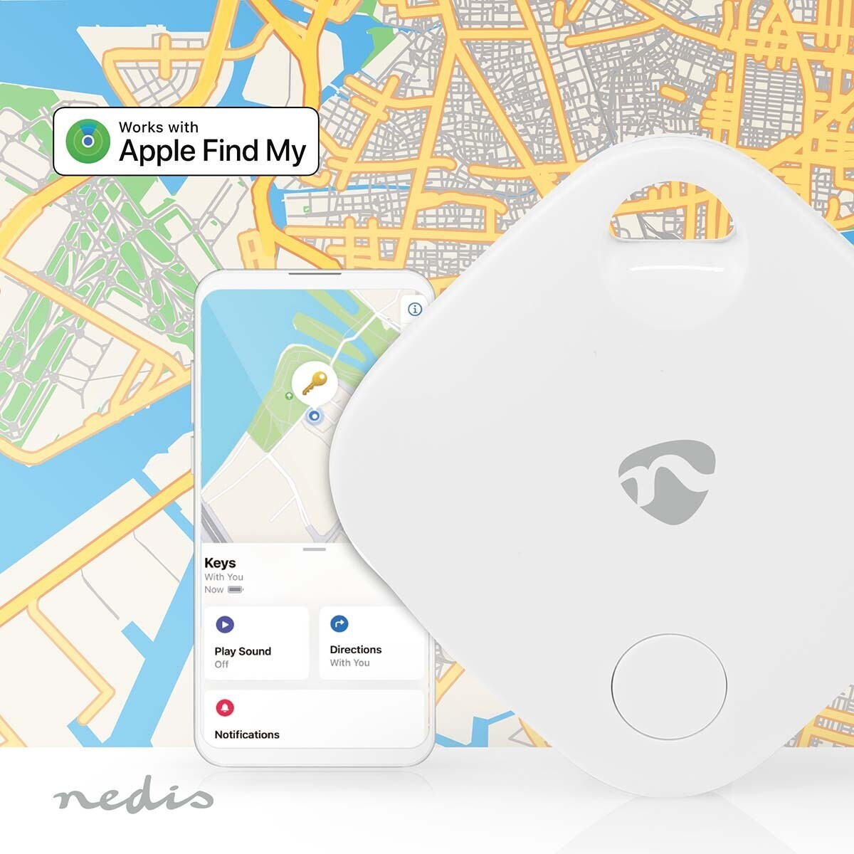 Chytrý lokátor Nedis TAG 10, kompatibilita s Apple (BTTAG10WT) POŠKODENÝ OBAL