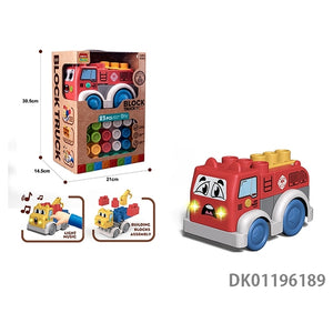 DIY Block Truck 189, 23 kociek, bioplast, svetlá + hudba