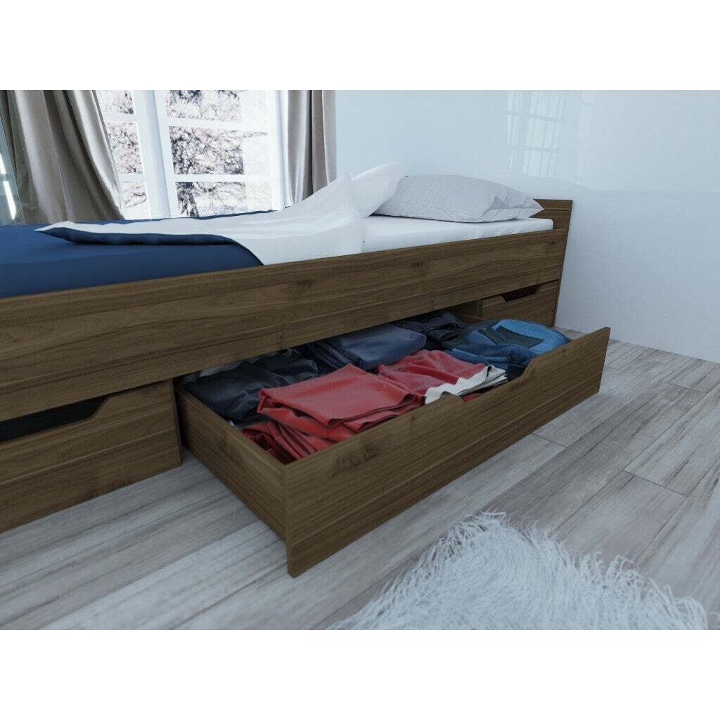 Drevená posteľ Suen 90x200, orech admiral, bez roštu a matraca II. akosť