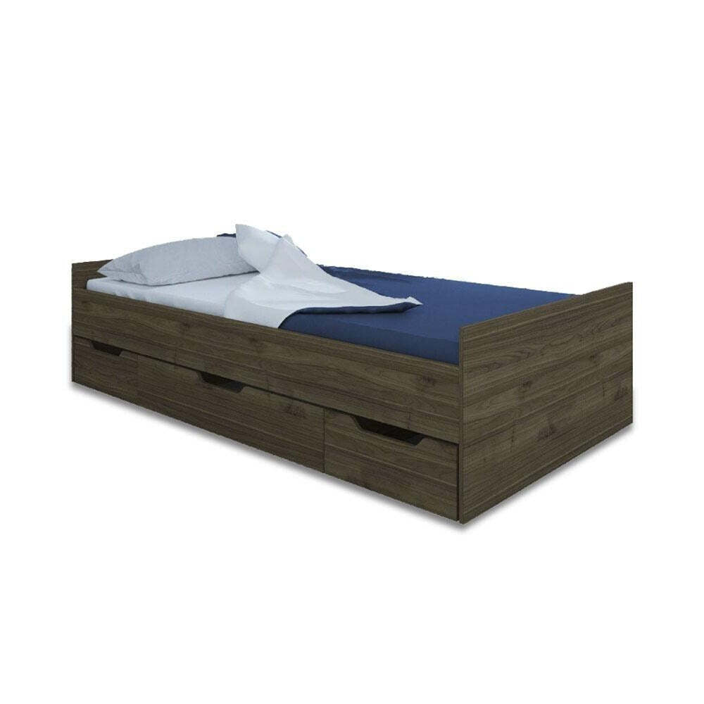 Drevená posteľ Suen 90x200, orech admiral, bez roštu a matraca II. akosť