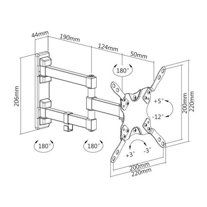Držiak AQ Vision OKDR22R, 13&quot;-42&quot;, 20kg, kĺbový POŠKODENÝ OBAL