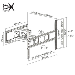 Držiak TV MKF 17DP641, do 80", 40kg, výsuvný VYBALENÉ