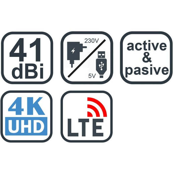 Evolveo Xany 2C LTE TV anténa 41dBi aktívna izbová POŠKODENÝ OBAL