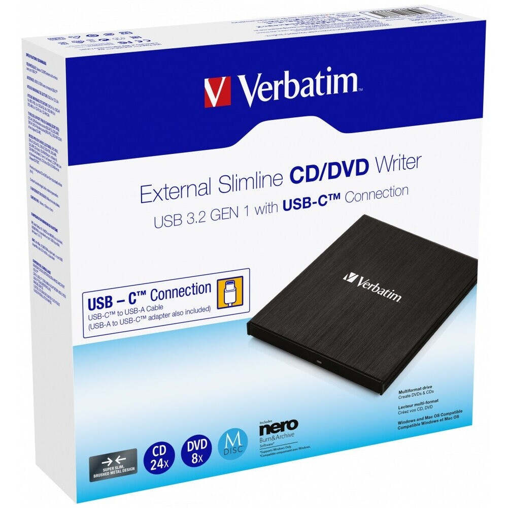 Externá CD/DVD mechanika Verbatim Slimline (43886) VYBALENÉ