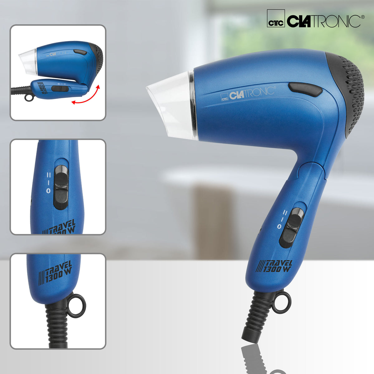 Fén Clatronic HTD 3429, 1300W, cestovný