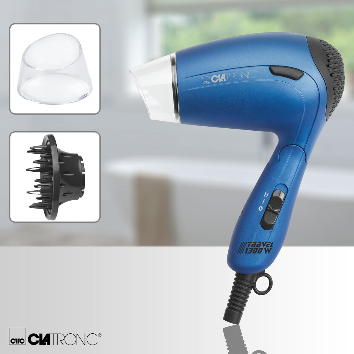 Fén Clatronic HTD 3429, 1300W, cestovný