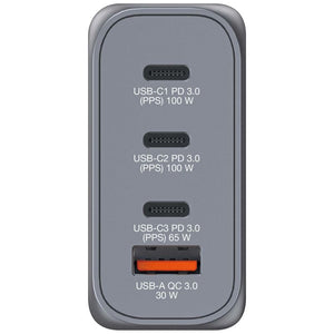 GaN nabíjačka Verbatim 100W, 2xUSB-C PD/USB-A QC 3.0