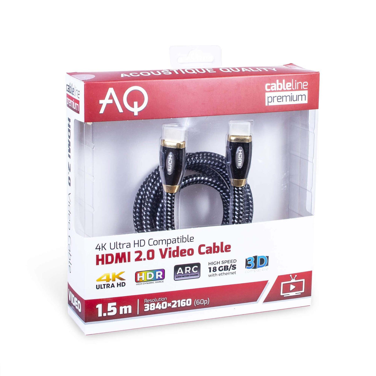 HDMI kábel Acoustique Quality OKHD015, 2.0, 1,5m POŠKODENÝ OBAL