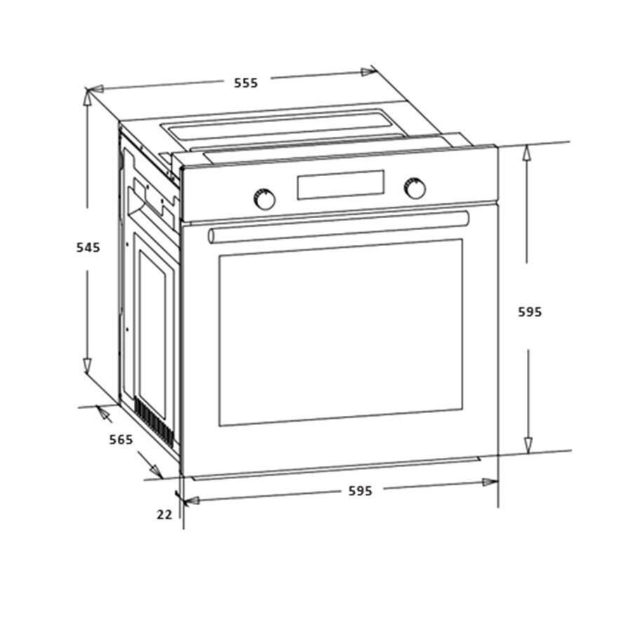 Heinner Vestavná trouba,A,7f,60cm,56l,nerez