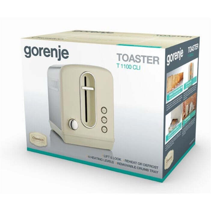 Hriankovač Gorenje T1100CLI, 1100W, nerez VYBALENÉ