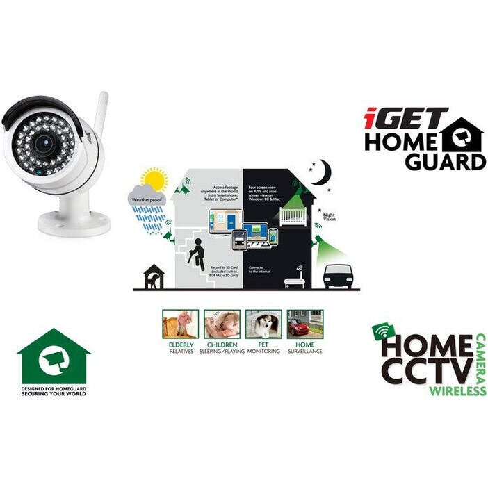 IP kamera iGET HOMEGUARD, bezdrôtová, vonkajšie VYBALENÉ