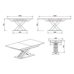 Jedálenský stôl rozkladací Ettore 160-200x75x90 cm (dub sonoma) II. akosť