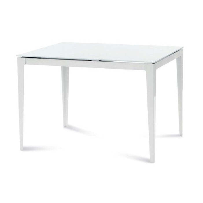 Jedálenský stôl Wind rozkladací 110x70x76 cm (biela, sklo)