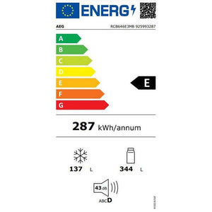 Kombinovaná chladnička s mrazničkou dole AEG RCB646E3MB