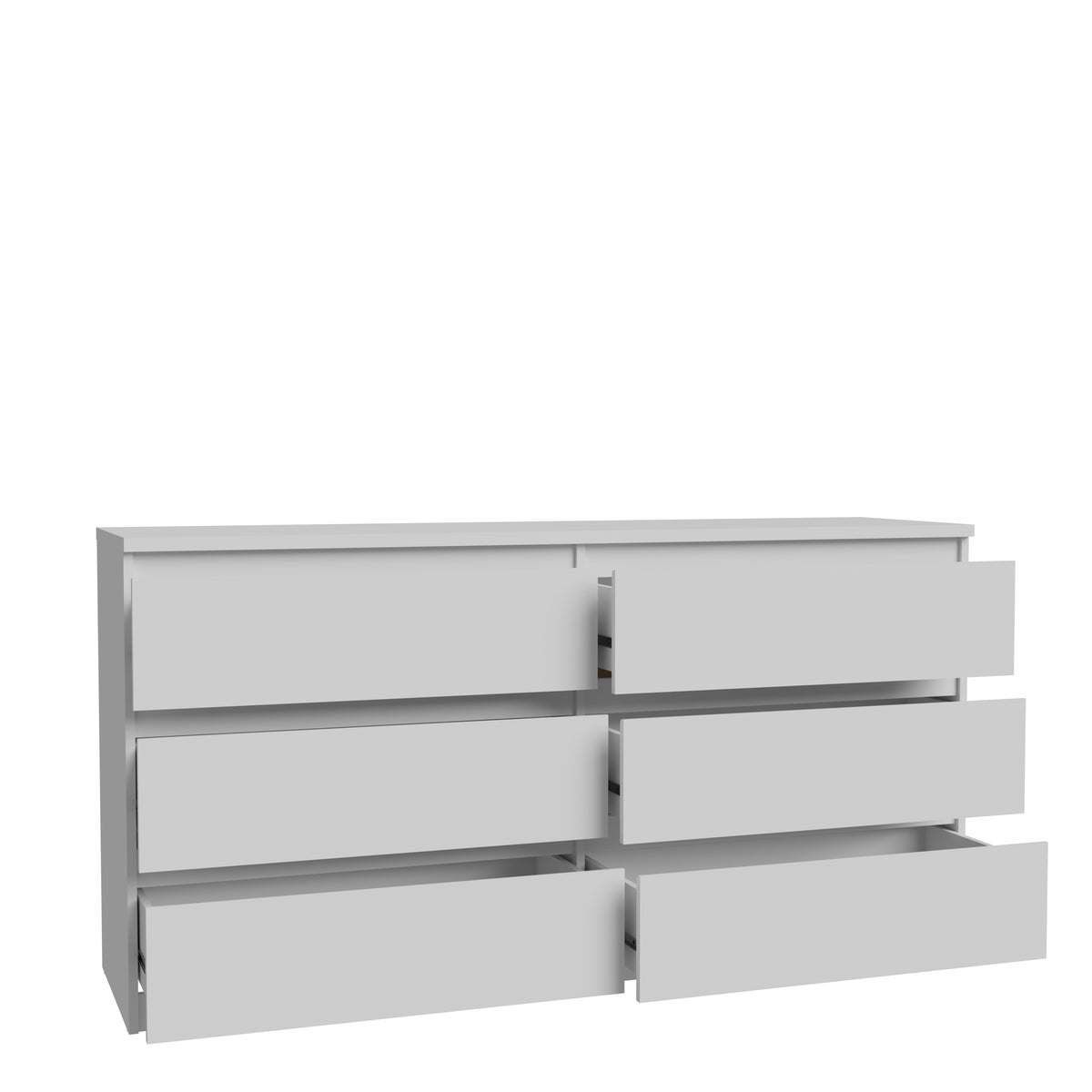 Komoda Chalk (6x zásuvka, biela) ROZBALENÉ
