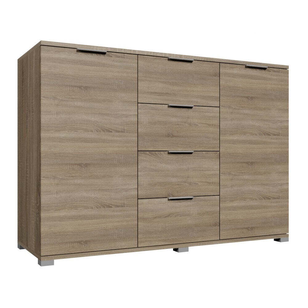 Komoda Pulsano (2x dvierka, 4x zásuvka, dub sonoma) II. akosť