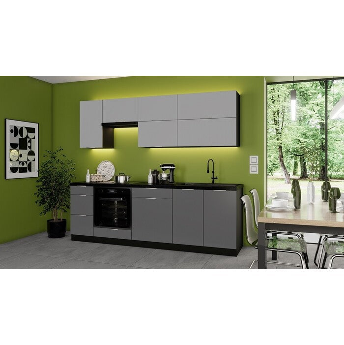Kuchynská linka Mindy 240 cm (sivá matná) - ROZBALENÉ