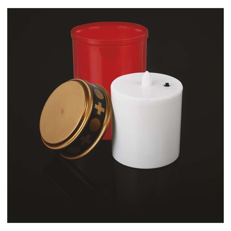 LED náhrobná sviečka Emos DCCV19, červená, časovač VYBALENÉ