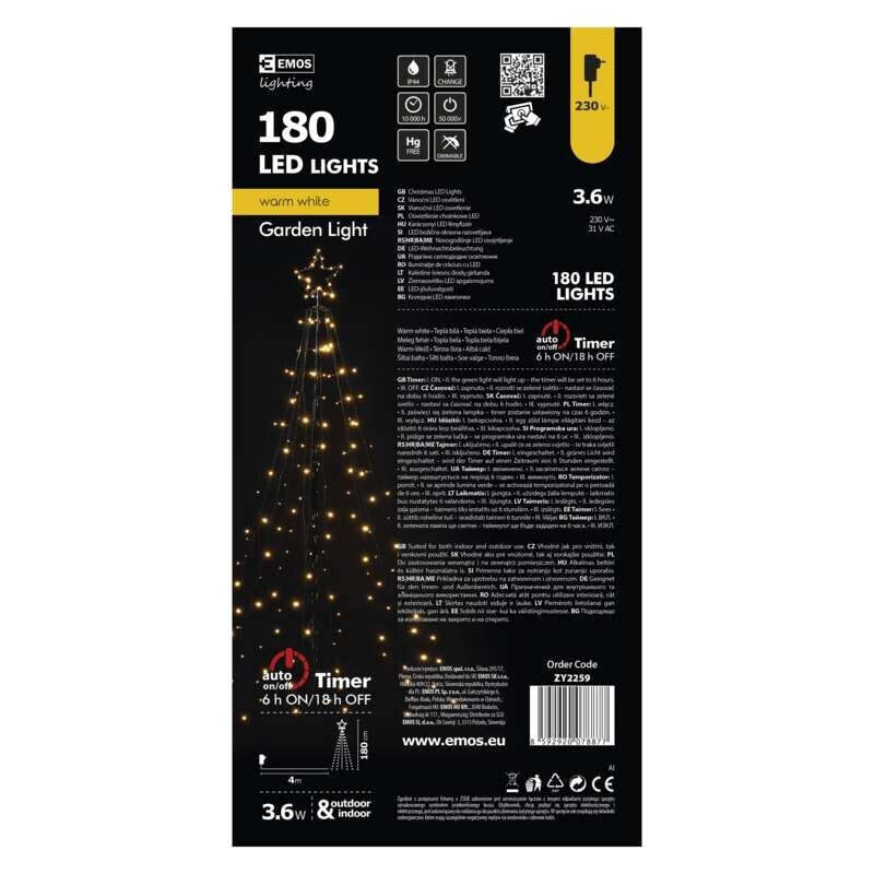 LED vianočný strom Emos ZY2259, kovový, teplá biela, 180 cm VYBALENÉ