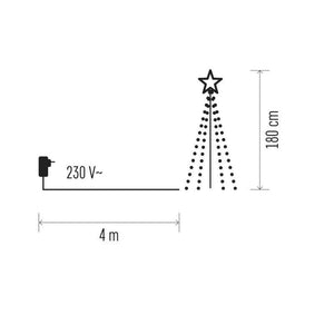 LED vianočný strom Emos ZY2259, kovový, teplá biela, 180 cm VYBALENÉ