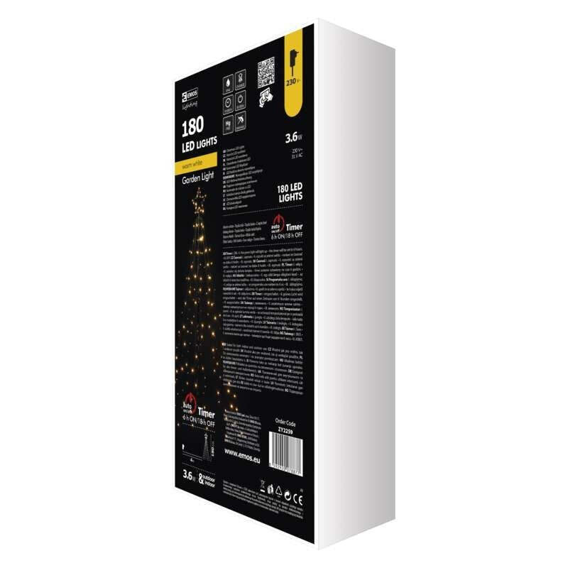 LED vianočný strom Emos ZY2259, kovový, teplá biela, 180 cm VYBALENÉ