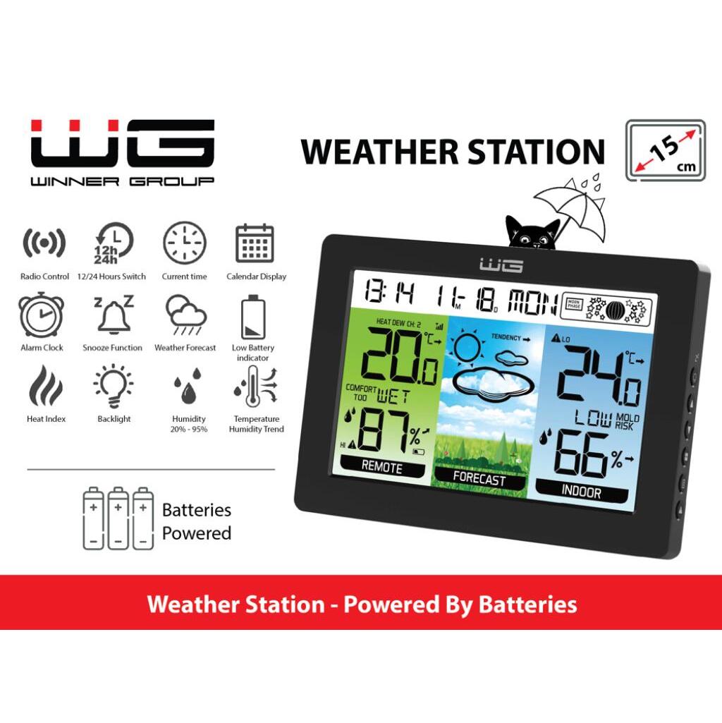 Meteostanica Winner Group Catbrella WG4, bezdrôtová, čierna VYBALENÉ
