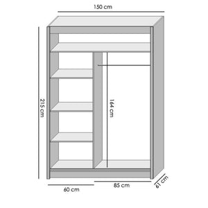Oslo - Skriňa 150x215x61 (sonoma) II. akosť