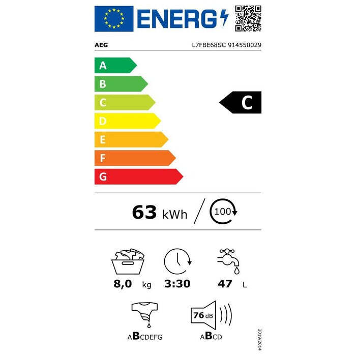 Práčka s predným plnením AEG ProSteam L7FBE68SC, 8 kg VYBALENÉ