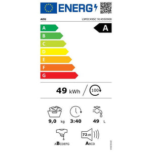 Práčka s predným plnením AEG SoftWater L9FEC49SC, A, 9 kg VYBALENÉ