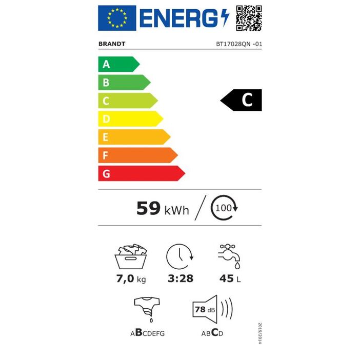 Práčka vrchom plnená Brandt BT17028QN, 7kg VYBALENÉ