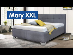 Čalúnená posteľ Mary XXL 180x200, sivá, vrátane matraca II. akosť