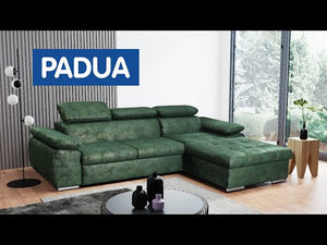 Rohová sedačka rozkladacia Padua pravý roh sivá II. akosť