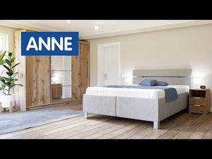 Čalúnená posteľ Anne 180x200, hnedá, vrátane matraca