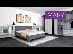 Čalúnená posteľ Mary 180x200, sivá, vrátane matraca II. akosť