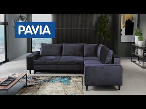 Rohová sedačka rozkladacia Pavia ľavý roh modrá II. akosť