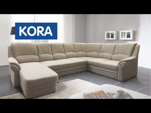 Sedacia súprava v tvare U rozkladacia Kora ľavý roh béžová II. akosť