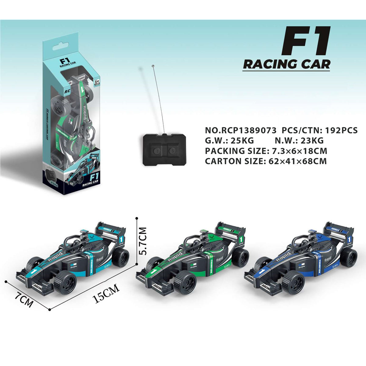RC auto mini F1, viac farebných variant
