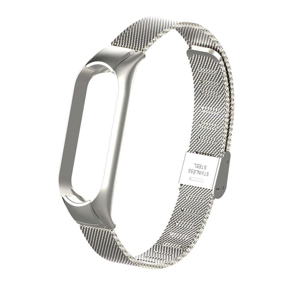 Remienok pre Xiaomi Mi Band 5 oceľ. miláno, easy click, striebor VYBALENÉ