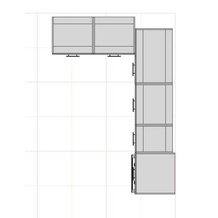 Rohová kuchyňa Brick light ľavý roh 240x160 cm (biela/dub craft) II. akosť