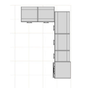 Rohová kuchyňa Brick light ľavý roh 240x160 cm (biela/dub craft) II. akosť
