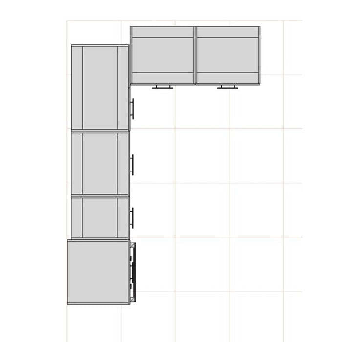 Rohová kuchyňa Brick light pravý roh 300x182cm(biela lesk/craft) II. akosť
