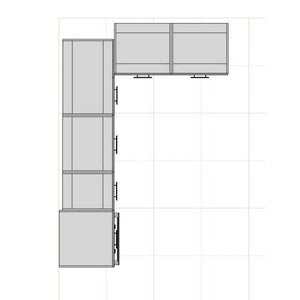 Rohová kuchyňa Brick light pravý roh 300x182cm(biela lesk/craft) II. akosť