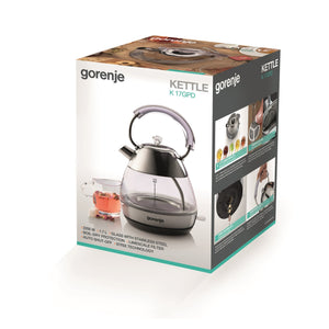 Rýchlovarná kanvica Gorenje K17GPD, sklo, 1,7l VYBALENÉ