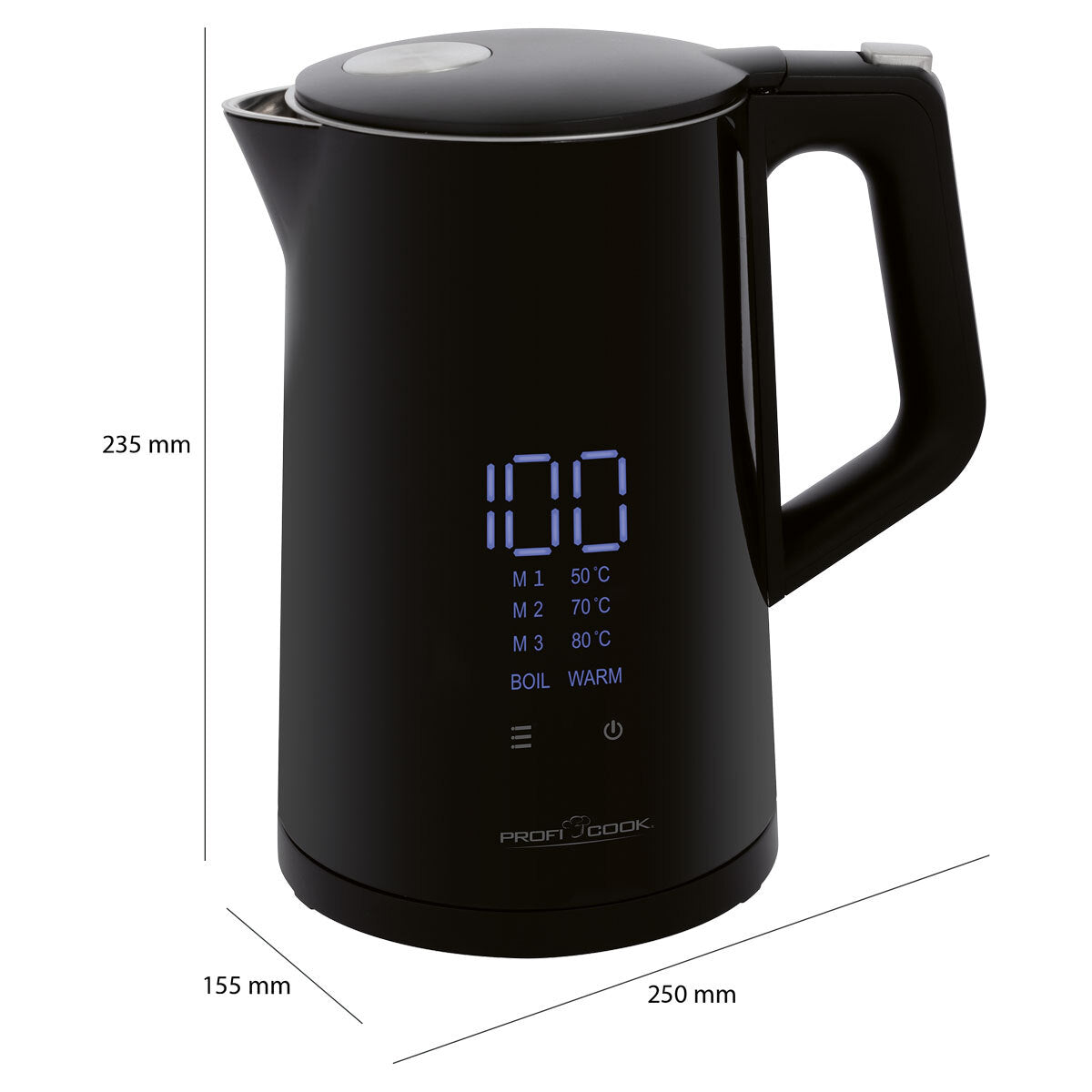 Rýchlovarná kanvica ProfiCook WKS 1243, čierna, 1,7l