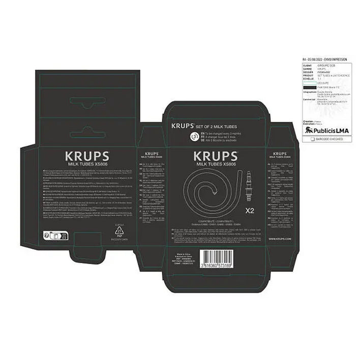 Sada 2 trubic na mlieko Krups Evidence XS806000