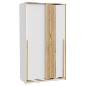 Šatníková skriňa Martina - 118,8x215x57,3 cm (biela, dub)